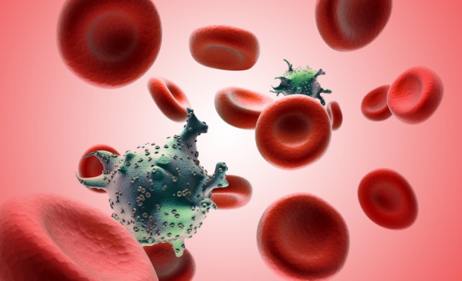 HIV cells in blood stream